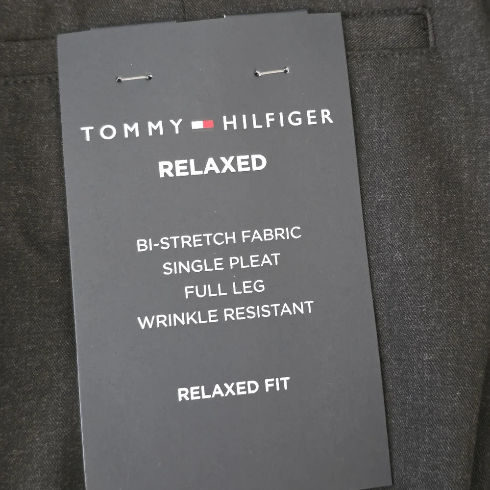 Tommy Hilfiger Mens Dress Pants 32x30 Charcoal Wrinkle Free NWT  $95 Relax Fit - Picture 4 of 7